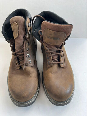 Wolverine Floorhand Boots Men's 9M Brown Leather Steel Toe Work Waterproof Shoes
